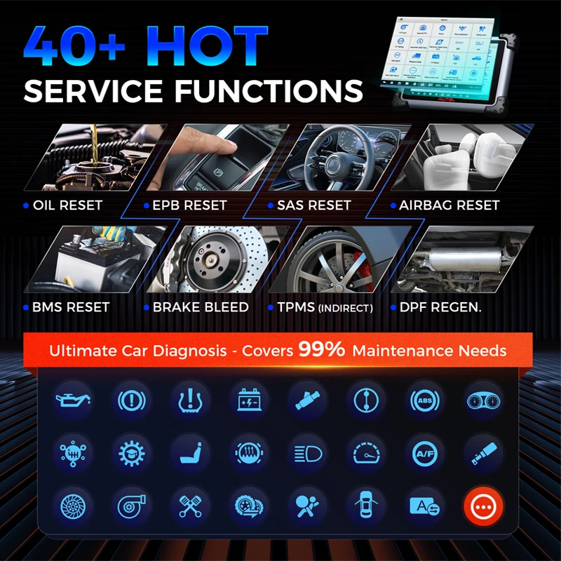 أداة تشخيص Autel MaxiSys Elite II Pro لمدة عامين، ماسح تحديث مجاني DoIP CANFD ECU برمجة الترميز 40 خدمة