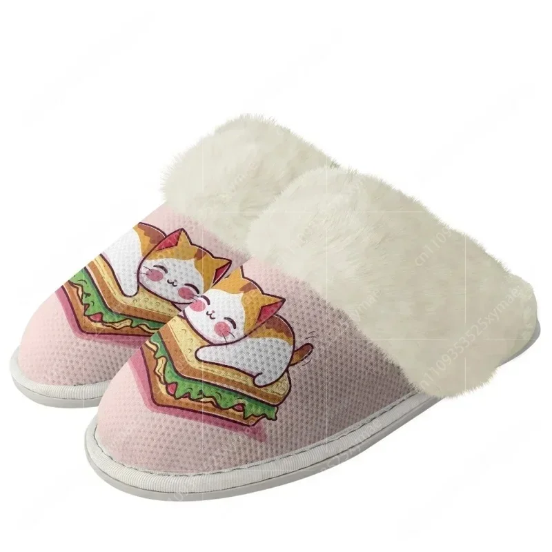 Merry Christmas Gentle Blue Snowman Slippers Mens Womens Home Cotton Plush Bedroom Keep Warm Custom Thermal Lightweight Slipper