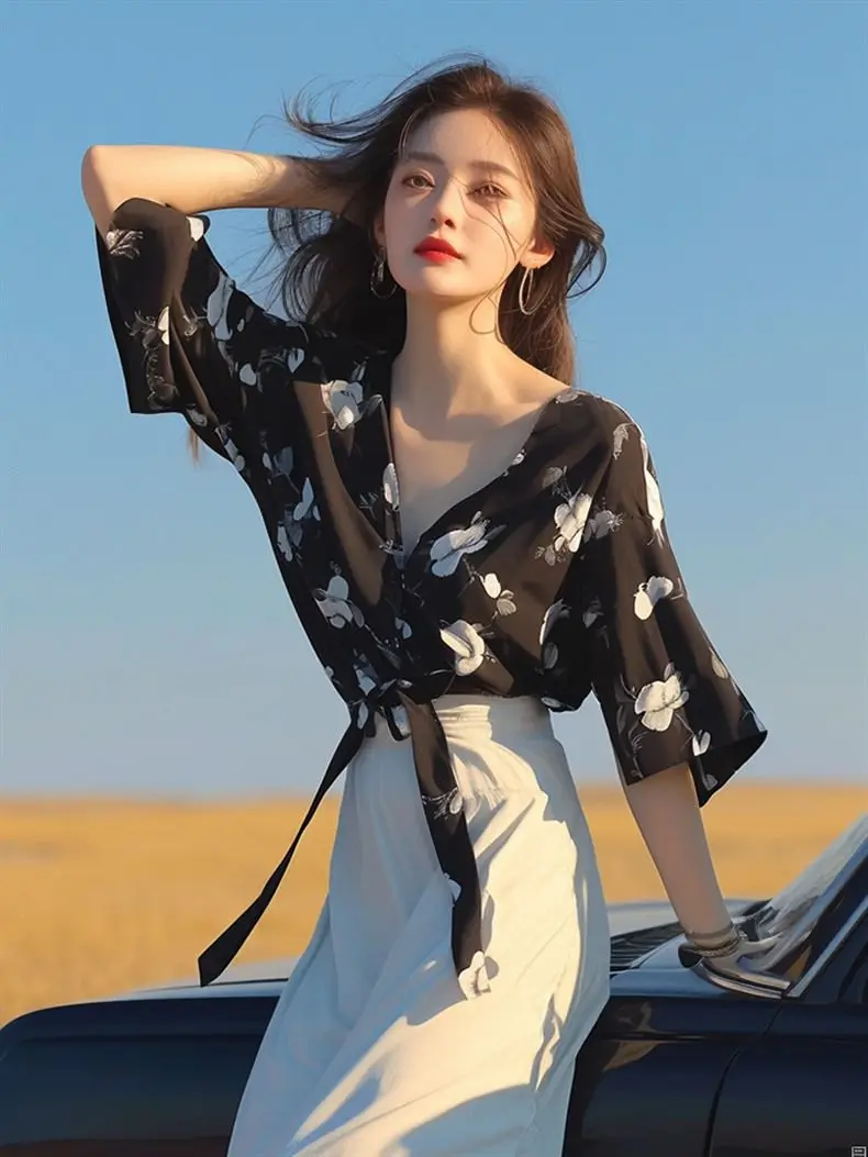 

2025 Summer New Fashionable Top for Women Personalized Printed Shirt