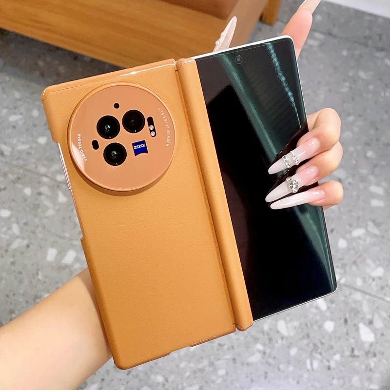 For VIVO X Fold 5 6 Magnetic Wireless Charger Solid Color Phone Case Hinge Protective Shockproof Back Cover