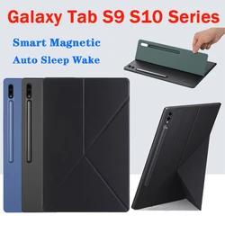 For Samsung Galaxy Tab S10/S9 FE Plus Magnetic Case For S10+ Stand Cover Auto Sleep Wake For Tab S9 S10 Ultra With Pencil Holder