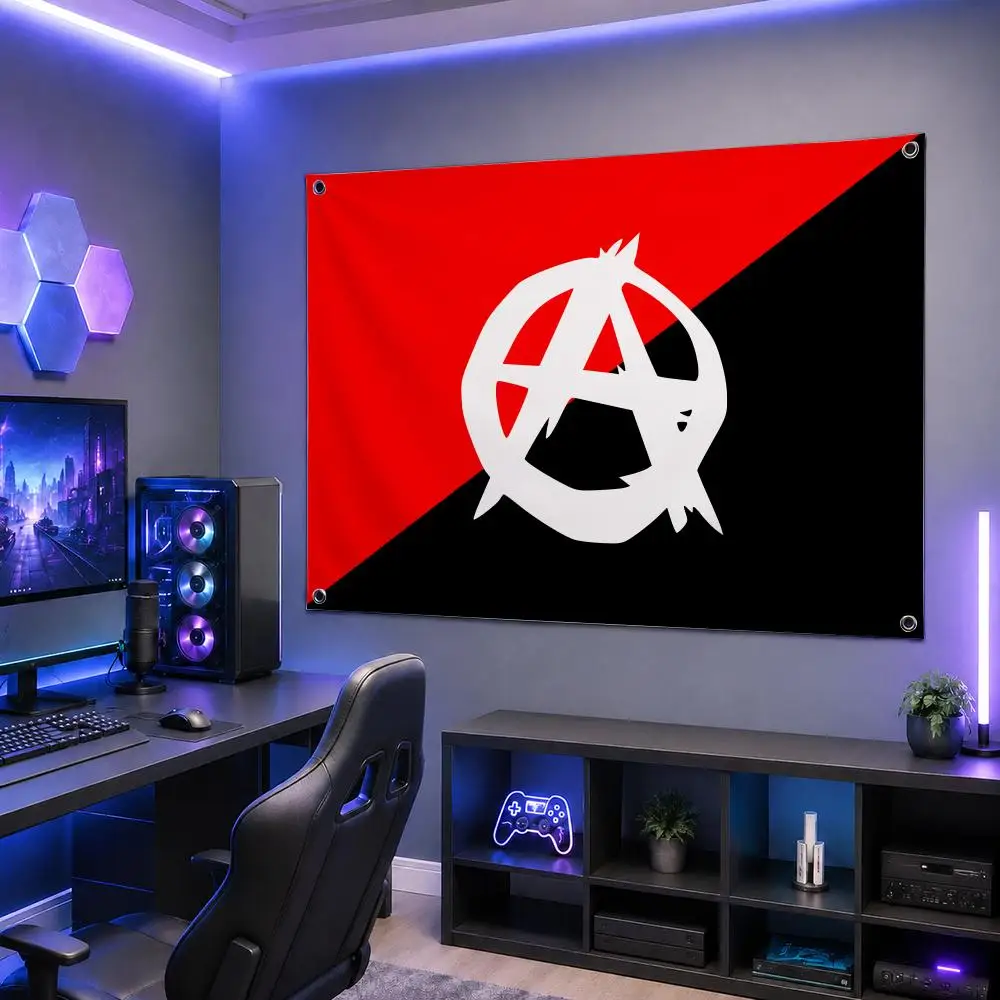 Classic Symbol A-Anarchist Black CatS Flags Washable Fade-Resistant Flag HD Print Lightweight Durable Indoor/Outdoor
