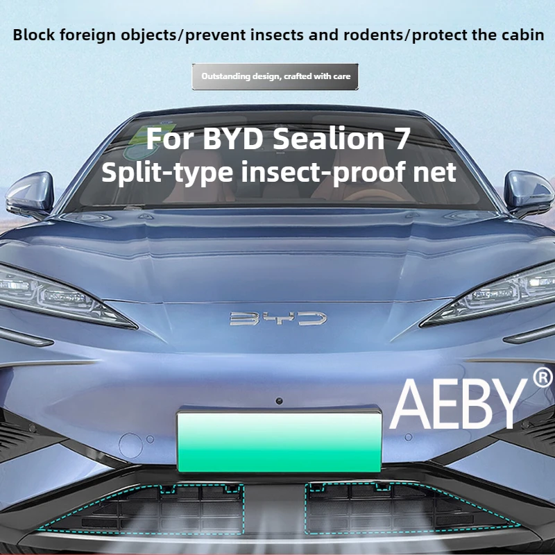 

EBY For BYD Sealion 7 2024 Car Grill Mesh, Clip-On Front Bumper Bug Shield, Anti-Mosquito Protection, Car Exterior Accessories