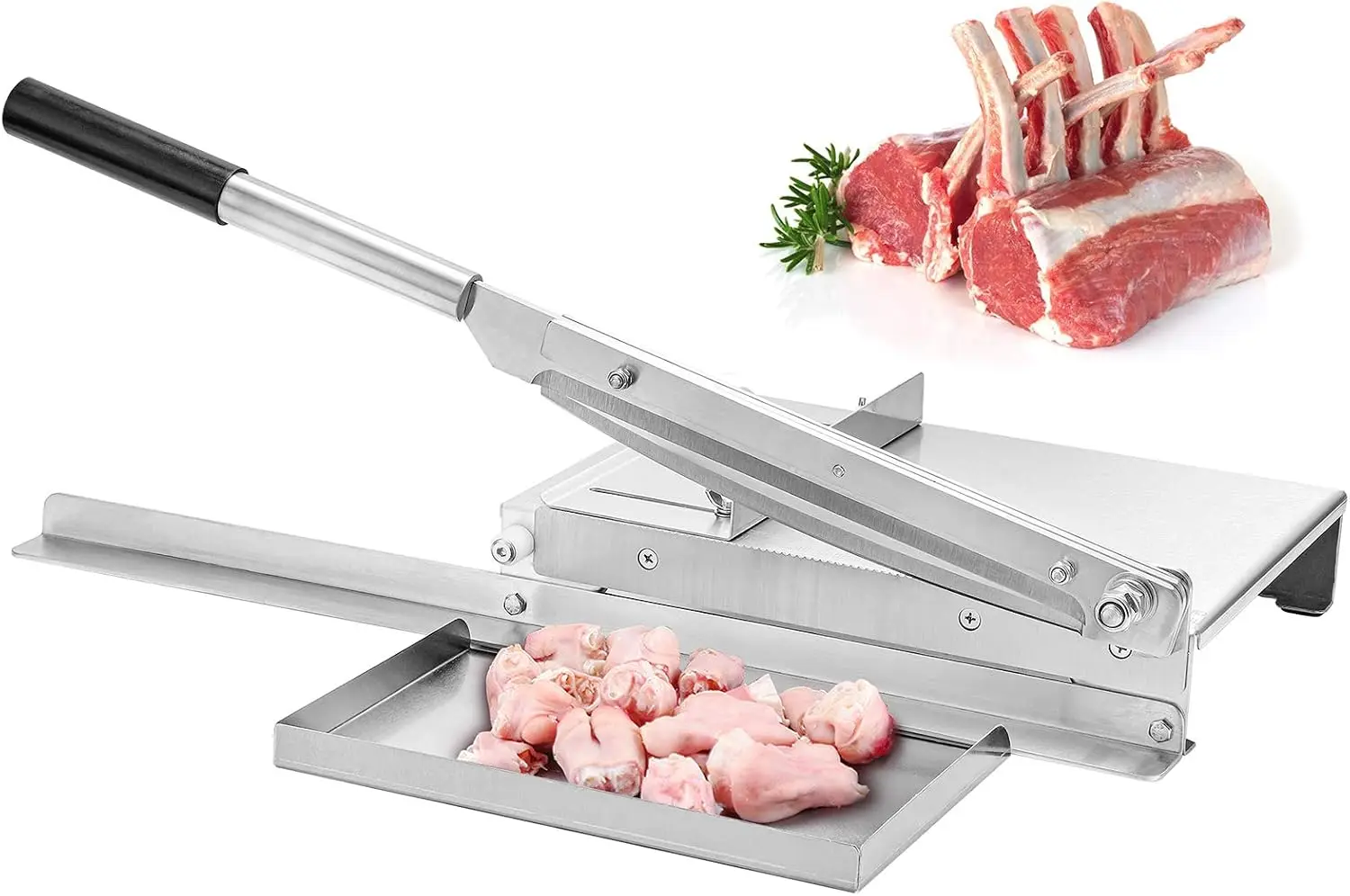 Manual Meat Slicer Stainless Steel Ribs Bone Cutter Cutting Machine Chicken Duck Fish Lamb Meat Chopper Manual Cutting (KD0295 w