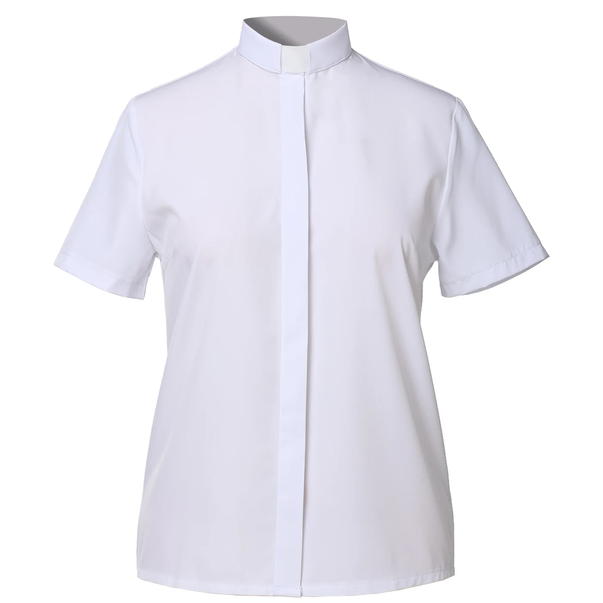 Bishop Catholic Priest Blouse for Women Black Clergy Church Shirts