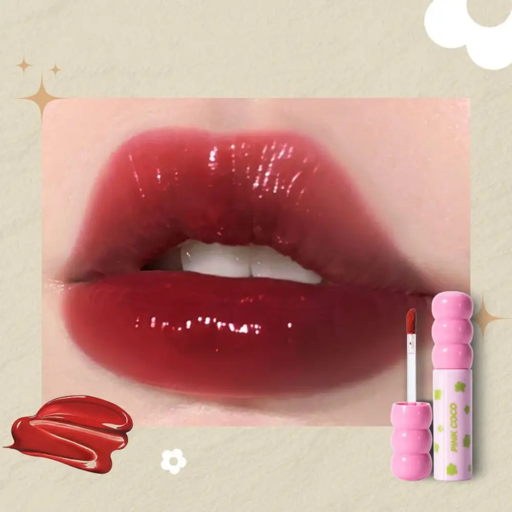 Gloss labial de cabaça açucarada para mulheres, batom hidratante duradouro, suave, fácil de colorir, maquiagem cosmética, espelho, impermeável