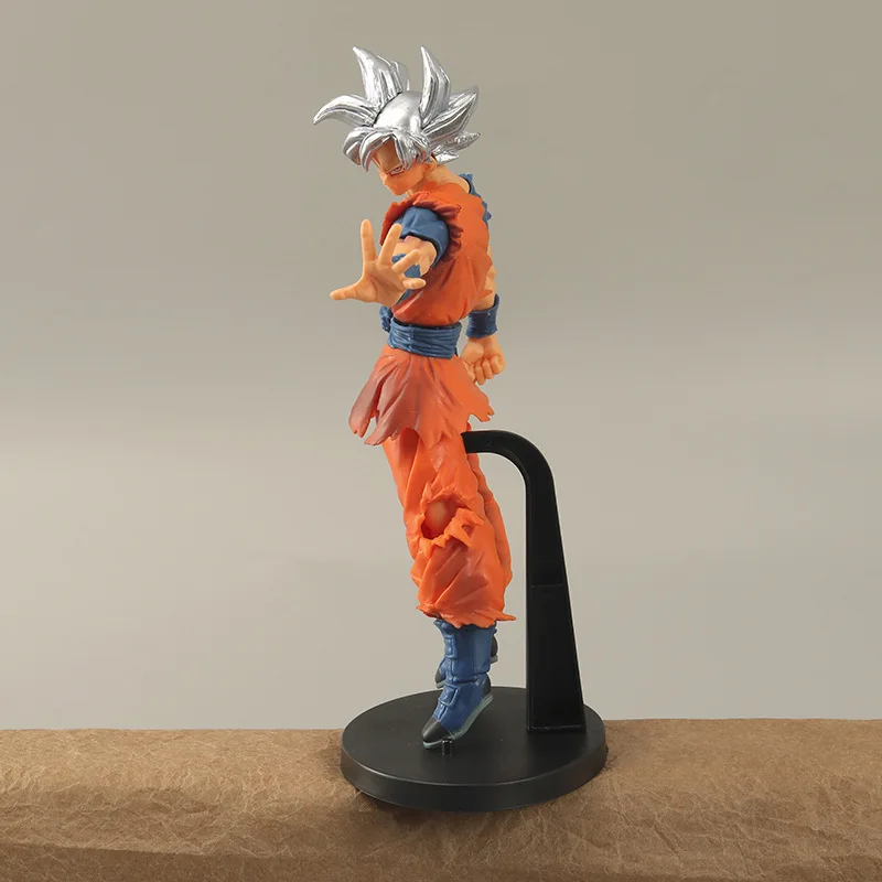 Anime Dragon Ball Silver Hair Son Goku Figure Self-Careful Kungfu Budokai Reach Vegeta Action Figure Model Boxed 24CM