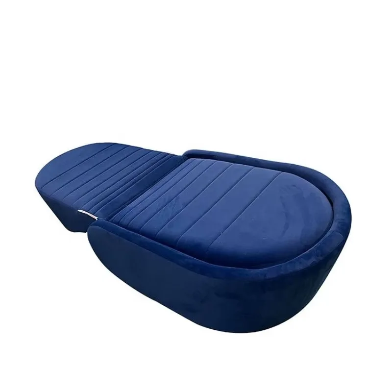 Single sofa, folding sofa bed, sturdy blue velvet fabric, modern villa studio