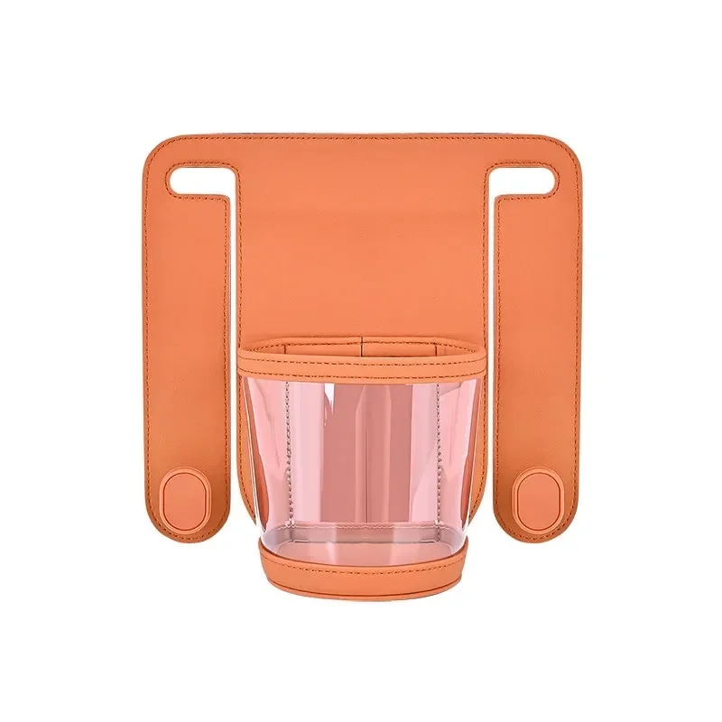 Car Seat Back Dual-Hook Organizer with Built-in Cup Holder – Rear Seat Storage Bag for Drinks, Milk Tea & Small Essentials
