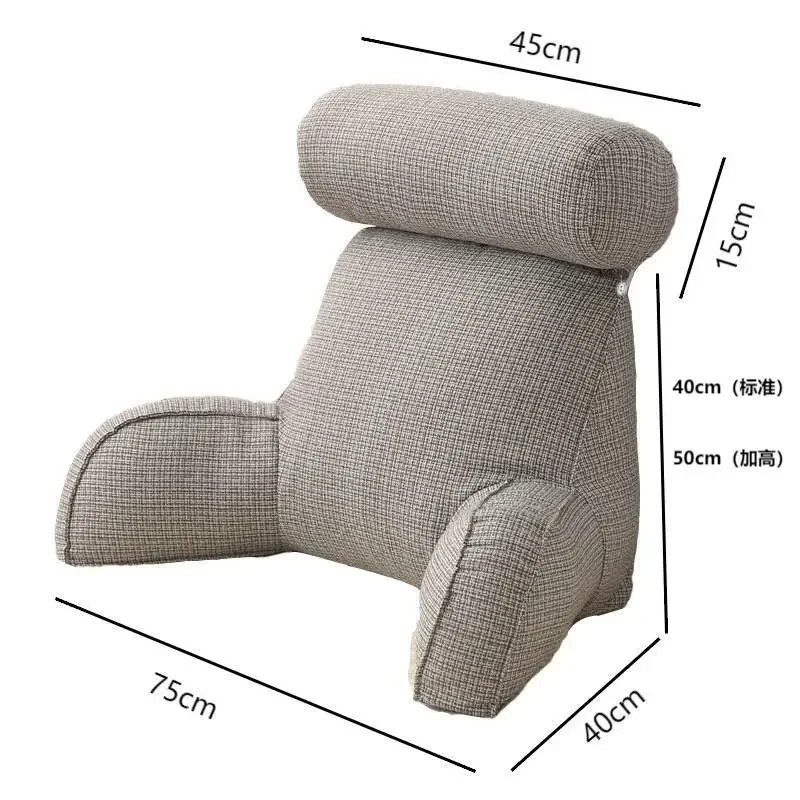 Student Reading Pillows with Round Pillow Large Backrest Dormitory with Armrests Home Soft Lumbar Support Backrests Comfort