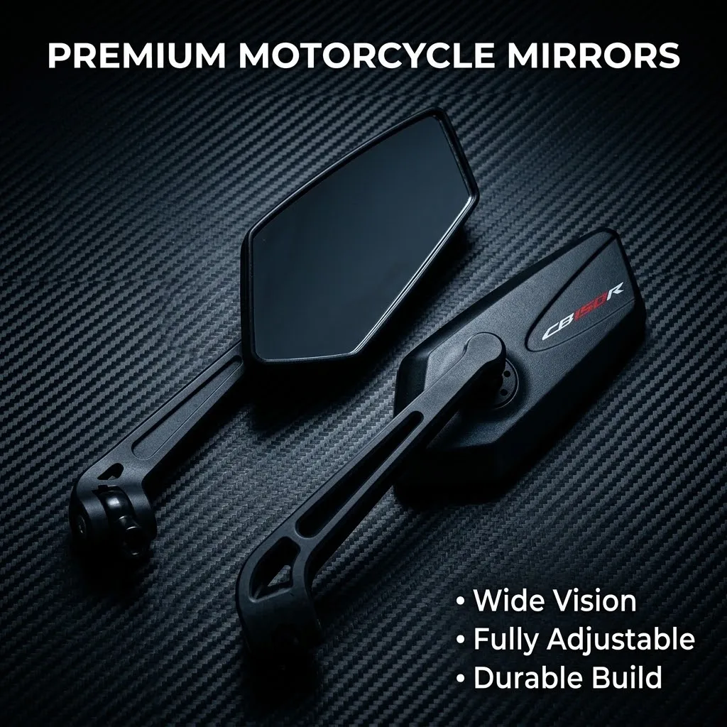 Moto Rear View Mirror Reflector Adjustable Rotatable Handlebar Mirror For Honda CB125R CB150R CB190R CB250R CB300R CB400