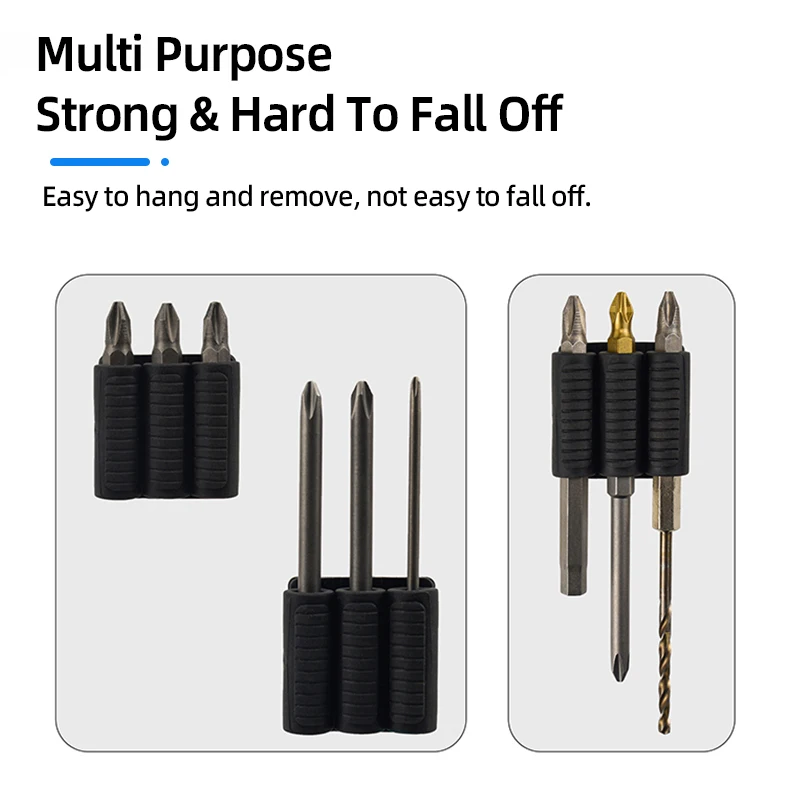 Magnetic Bit Holder 3/4 Holes Screwdriver Bit Holder Drill Bit Stand Storage Case with 3M Adhesive Tape Power Tools Accessories