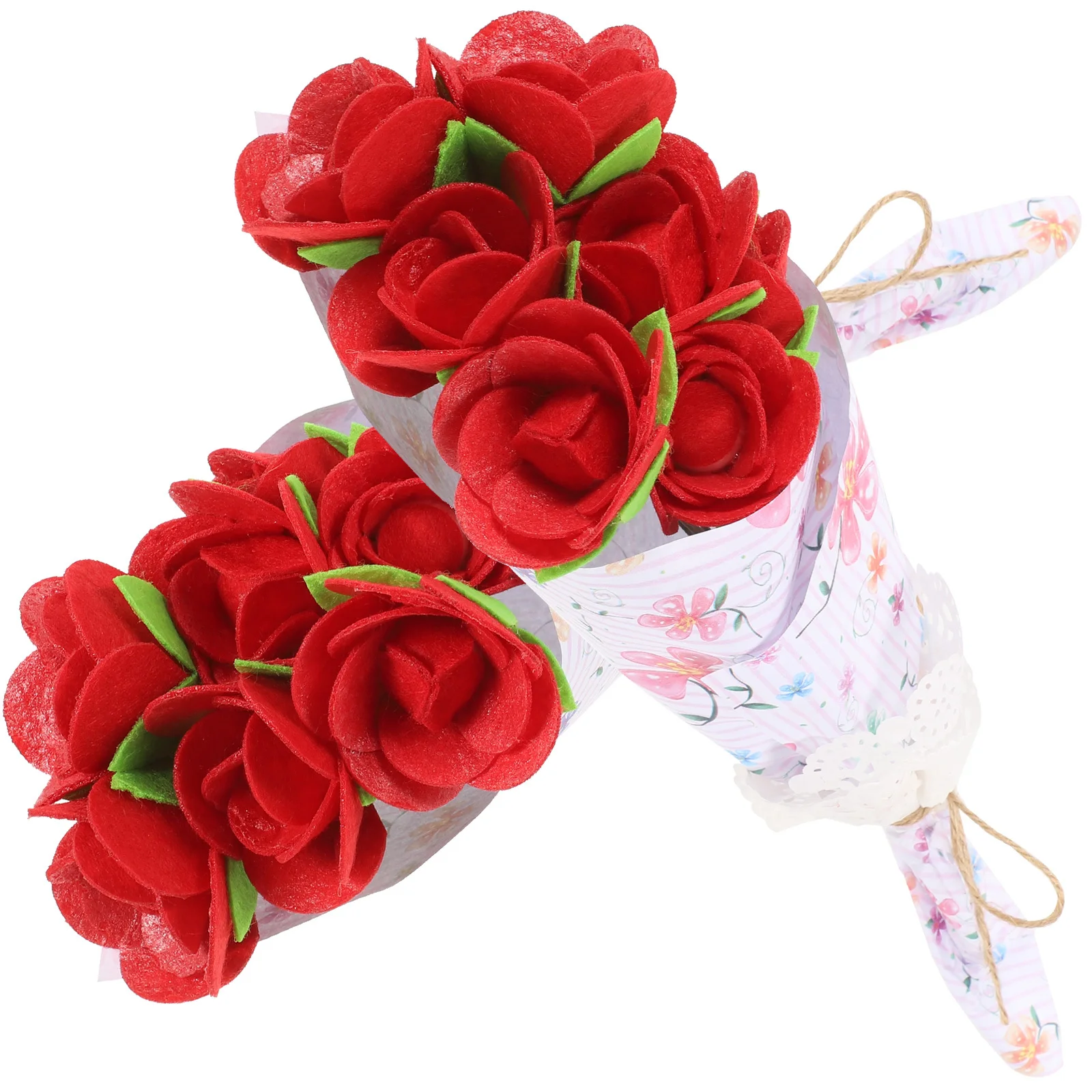 2 Sets handgehaltenes Blumen-Bastelmaterial-Set für DIY-Blumenstrauß-Herstellungszubehör, unvollendete Blumenarrangements, manuelle Kunstblume für Kinder