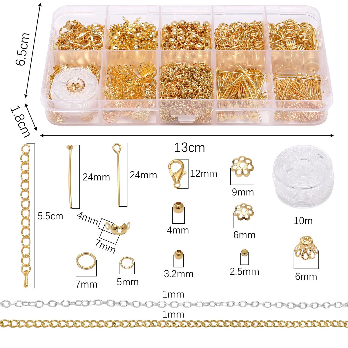 1Set/Bag Jewelry Making Starter Kit Earrings Necklace Findings DIY Beads Jewelry AccessoriesSuitable For Adults And Beginners