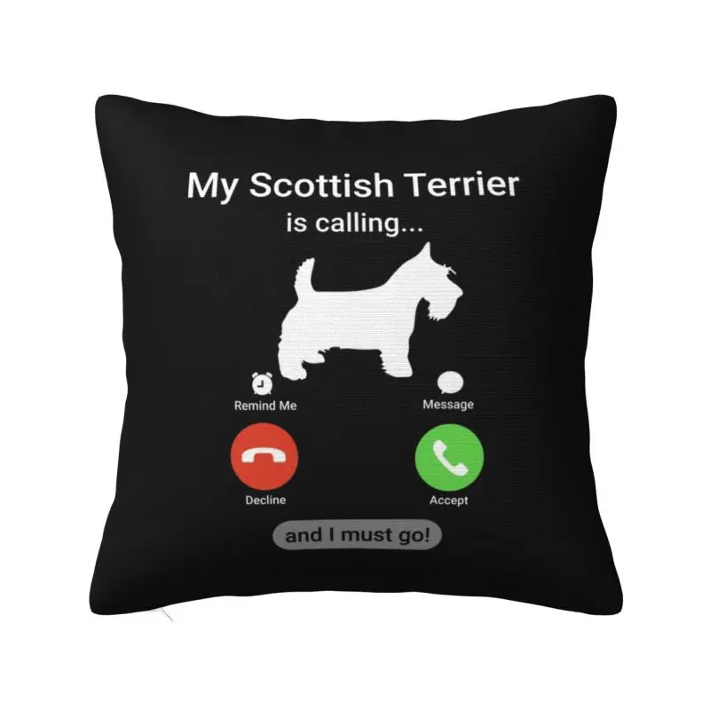 Funda de cojín personalizada My Scottish Terrier está llamando, funda de almohada suave y bonita con perro Scottie, decoración del hogar