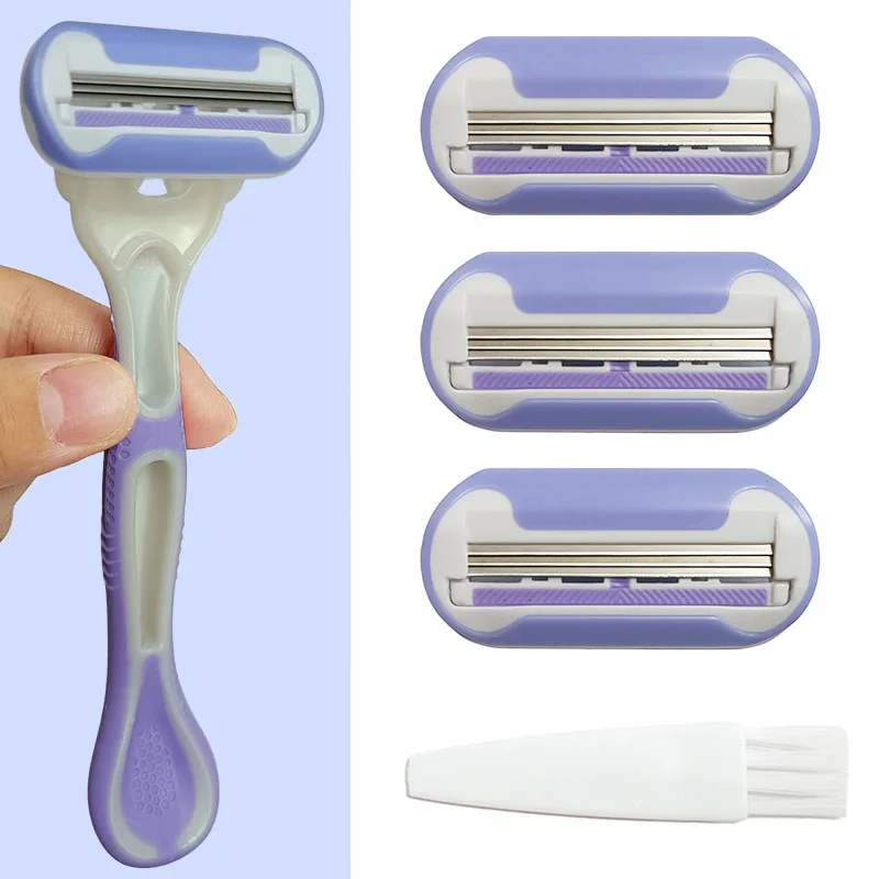 

Safety Razor Blades Women Beauty Bikini Hair Removal Shaving Blades Set Shaver 3-Layer Replacement Heads ﻿