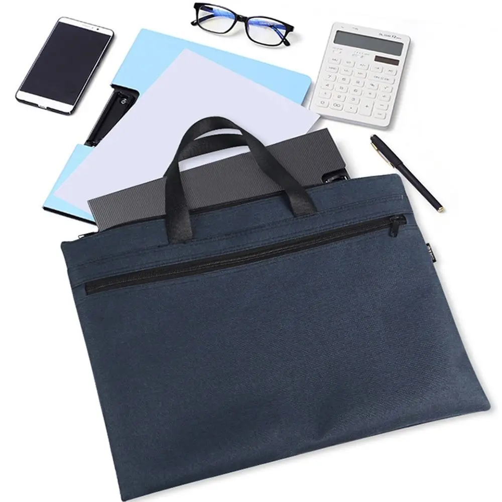 

Portable Handle Waterproof Oxford Cloth File Folder A4 Document Bag Briefcase Business Package