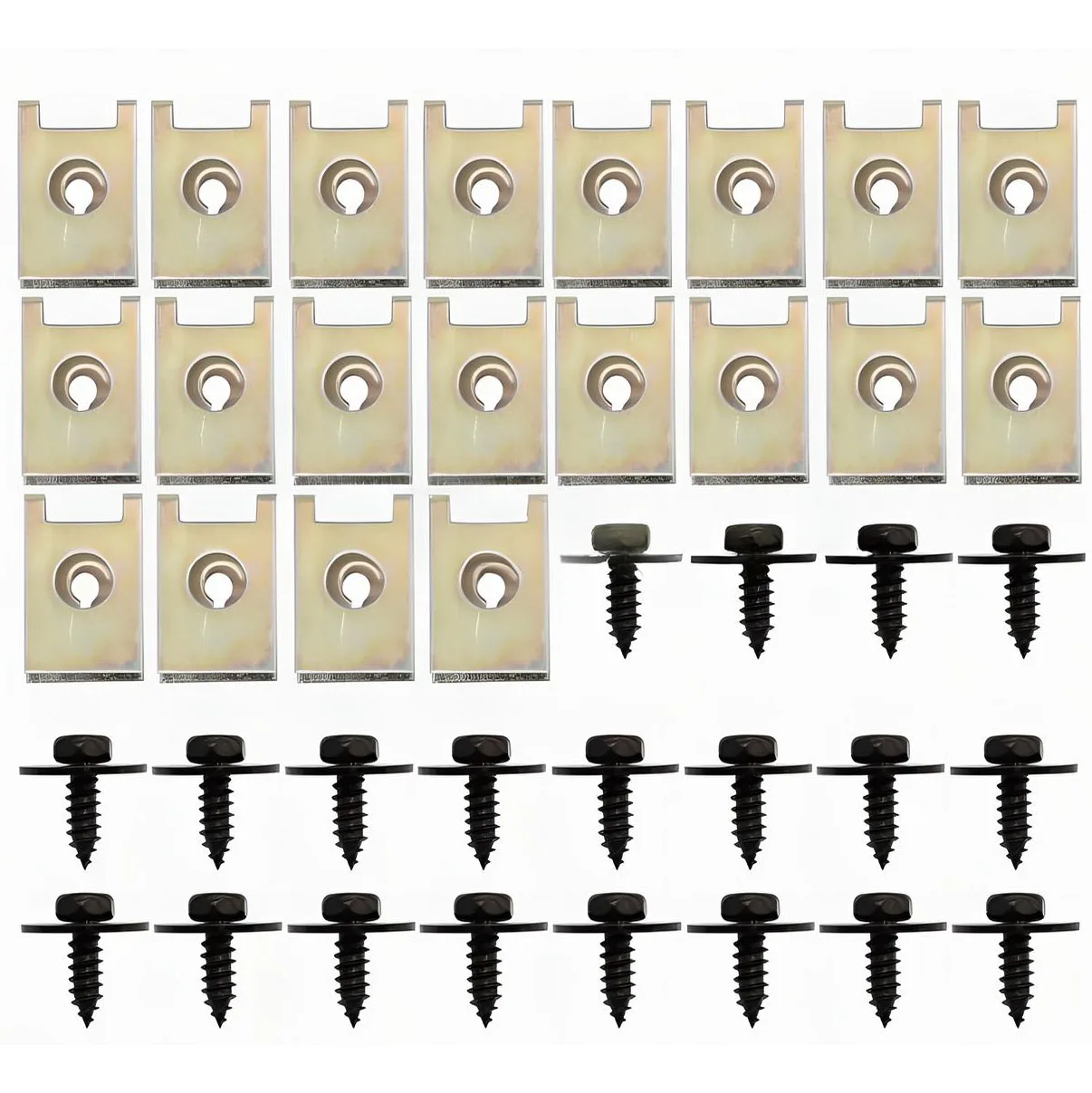40 STKS Kwaliteit Metalen Auto Schroef Body Spatbord Bumper Retainer U Moer Clips Pakking Fastener Duurzaam Kit Voor BMW E90 E70 F10 E32 E66