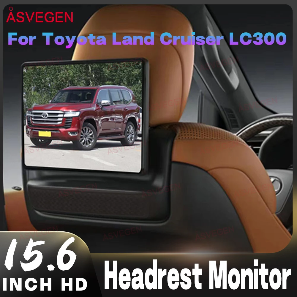 

15.6" Android 16 Headrest Monitor For Toyota Land Cruiser LC300 Wireless CarPlay HDMI 4K WiFi Rear Seat Multimedia Video Player
