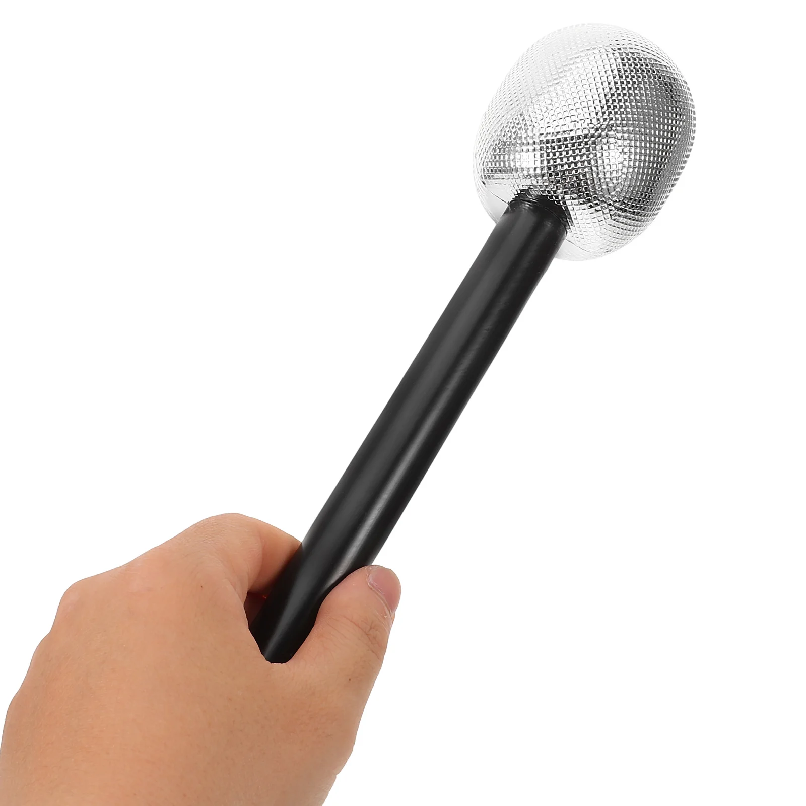

2 Pcs Fake Microphone Props Realistic Simulation Pretend Plaything Sturdy ABS Party Stage Birthday Toy Musical Instrument