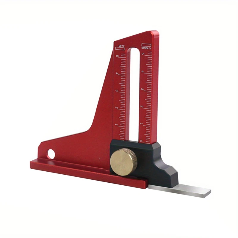 

Height Gauge,Setup Adjustable Table Saw Depth Gauge - Aluminum Scales DIY Ruler Woodworking Height Measurement Tool