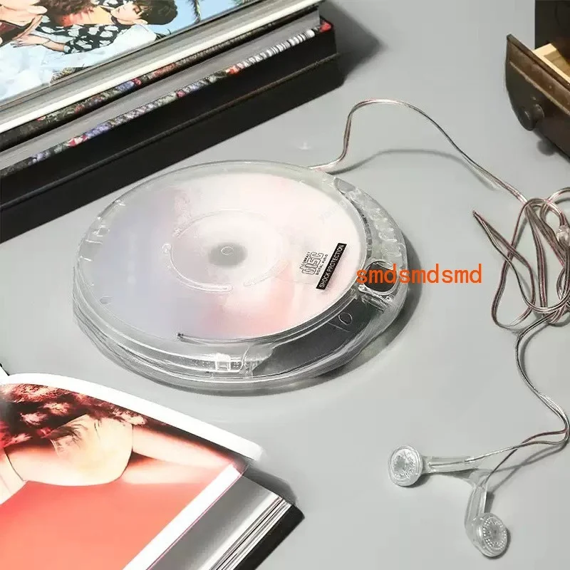 Portable Transparent CD Player Stereo Walkman with Earphones USB Charging Cable