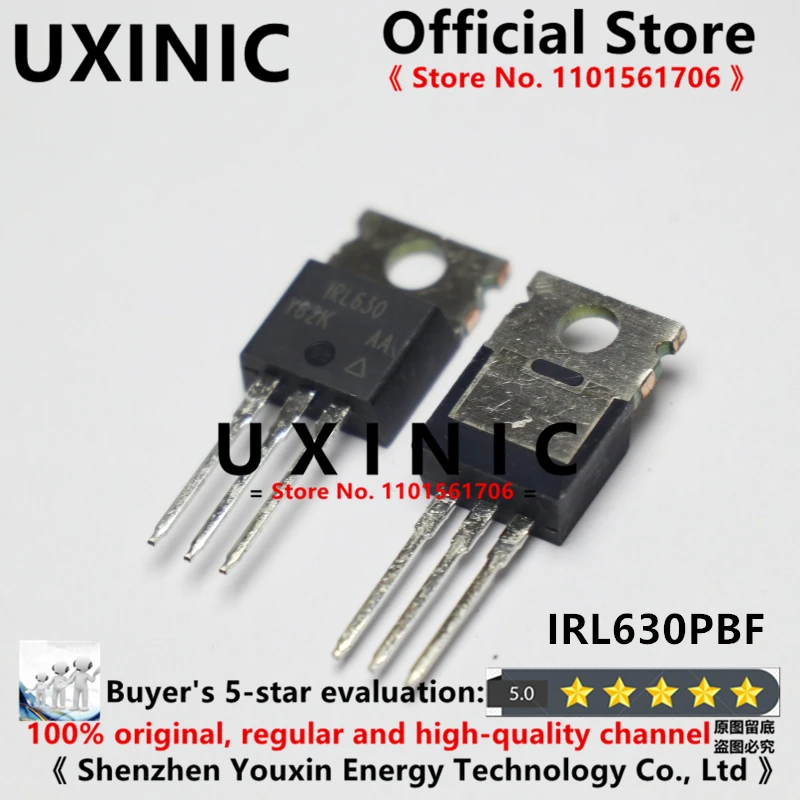 UXINIC 100% New Imported Original  IRL630PBF IRL 630 L630 TO 220 Nchannel 200V 9A