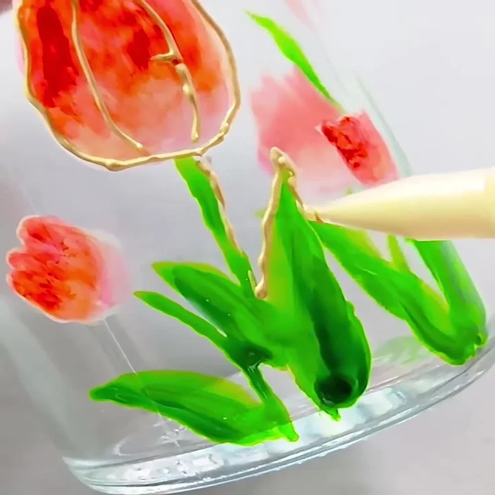 طلاء زجاجي مقاوم للماء 20/25 مللي دهانات أكريليك مقاومة للشمس للفنان رسم اللوحة الصباغ رسمت باليد طلاء زجاجي لتقوم بها بنفسك #6