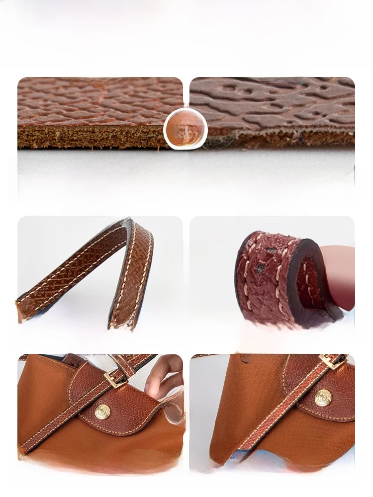 DIY Crossbody Dumpling Bag Strap Reformation Accessory Suitable for Longxiang Shoulder Strap Top Layer Cowhide Leather