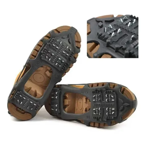 24 dientes picos hielo pinza pesca escalada hielo Crampones nieve antideslizante zapato cubierta para calzado