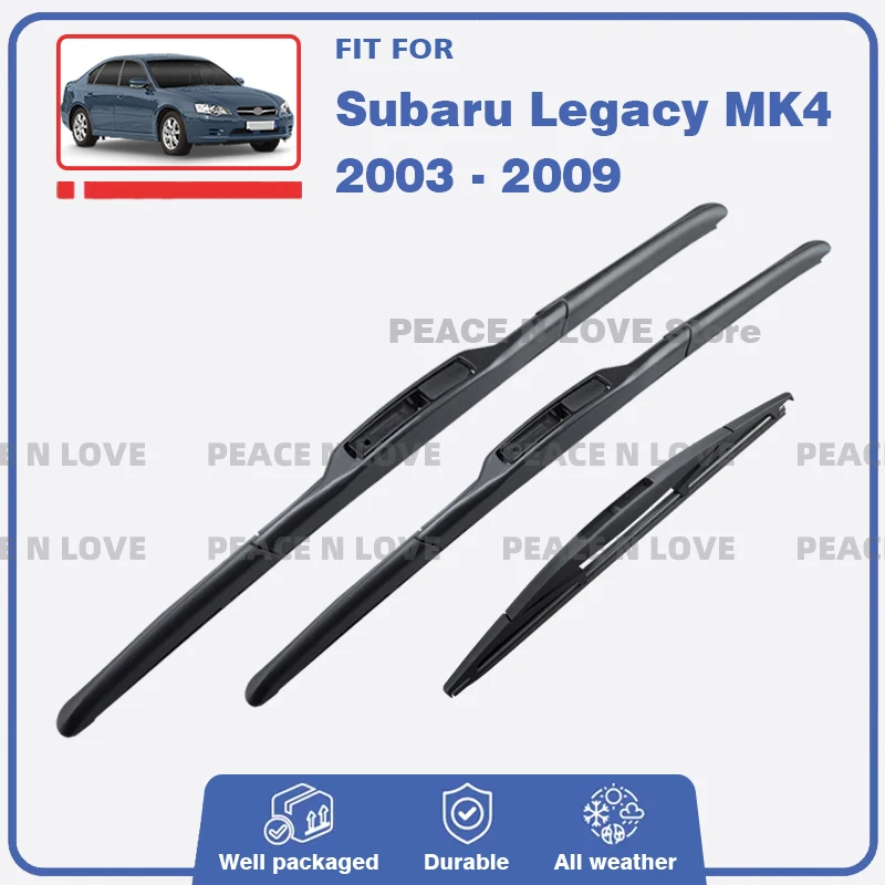 

Front Rear Wiper Blades Set For Subaru Legacy MK4 IV BL BP Liberty 2003 – 2009 3pc Windshield Windscreen Window Brushes Washer