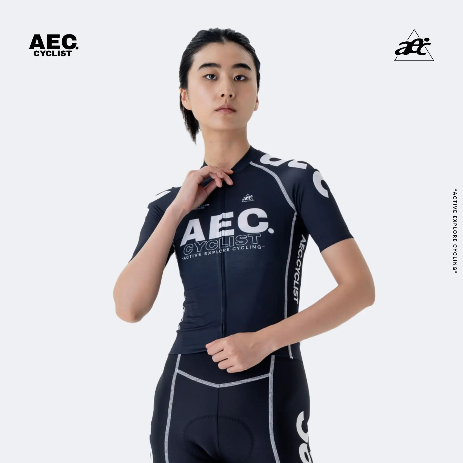 

Женский велосипедный трикотаж с короткими рукавами Aec Wind Speed Series — черный топ для шоссейного велосипеда, быстросохнущий (весна-лето)