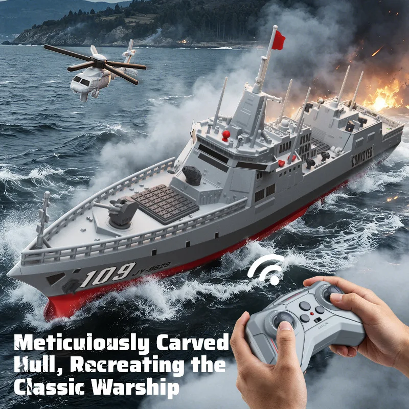 Jjrc Remote Control Destroyer 2.4G 220MG Twin Motor Anti-Crash Warship Drop Resistant Simulation Model with Auto Power off Featu