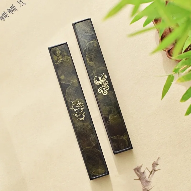 1 Pair Zitan Rosewood & Brass Calligraphy Paperweight - Chinese Scholar's Writing Ink Brush Gift for Art Collectors