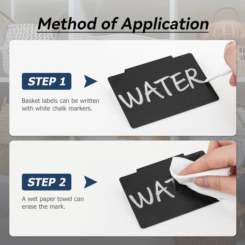 ملصقات بمشبك سلة بلاستيكية مكونة من 32 قطعة - ملصقات مسح جاف قابلة للإزالة وإعادة الاستخدام لتنظيم المنزل