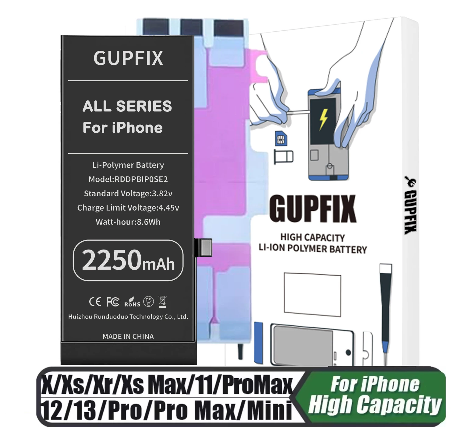 

Литий-полимерная аккумуляторная батарея стандартной емкости для iPhone 12 12Pro 11 13 12pro max 14Plus X XR с набором инструментов