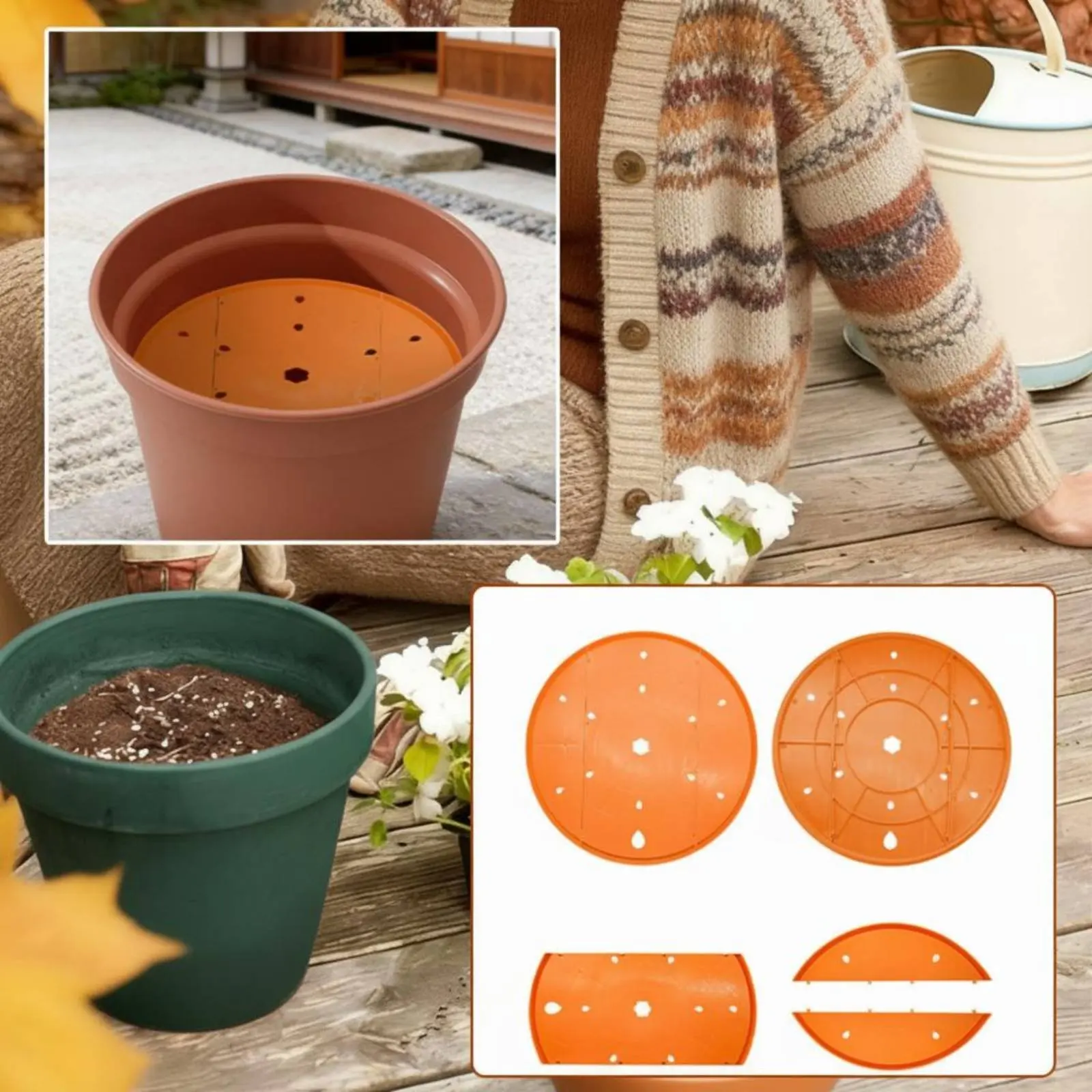 Flower Pot Drainage Liner Prevents Root Decay Pot Drainage Insert Planter False Bottom Promotes Healthy Roots for Gardeners