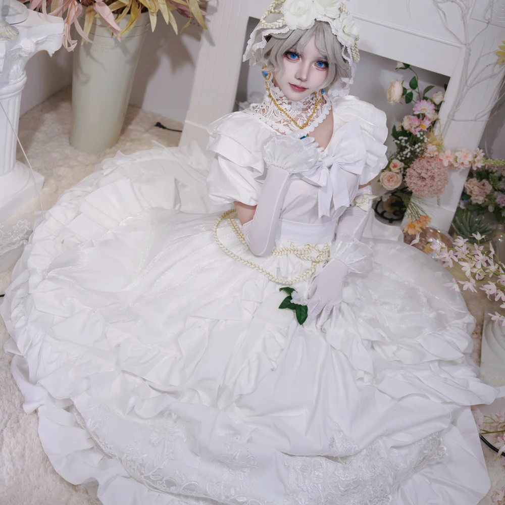 OS  dentity V Bloody Queen Cosplay costume  White wedding dress cosplay Women Dress Full Set Cosplay Game