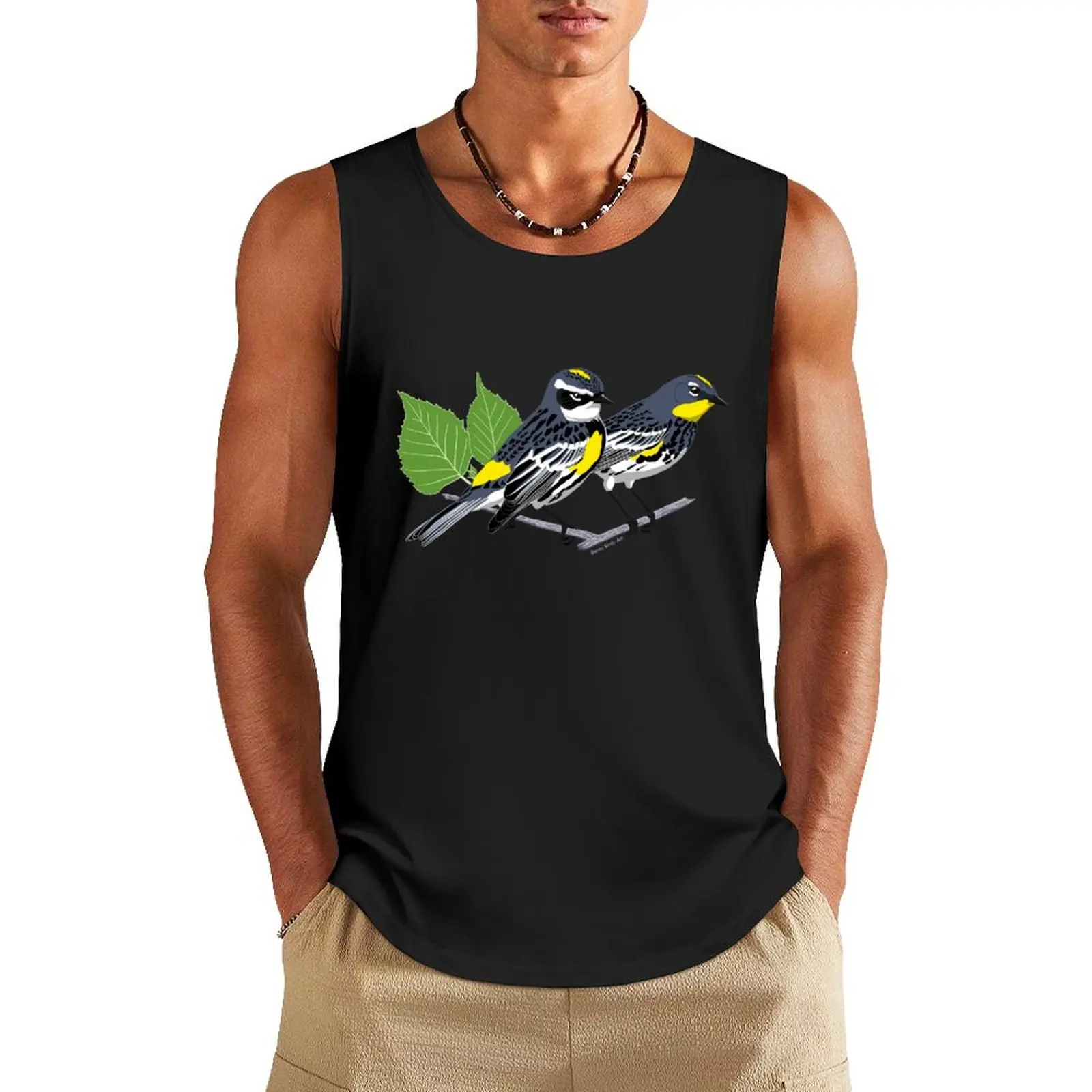 

Yellow-rumped Warbler Tank Top gym wear men Men's t-shirts Gym t-shirt man Vest