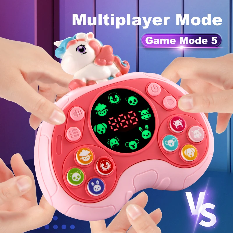 Children's stress-relieving animal quick push game console Whac-a-mole logical thinking toy to break through levels