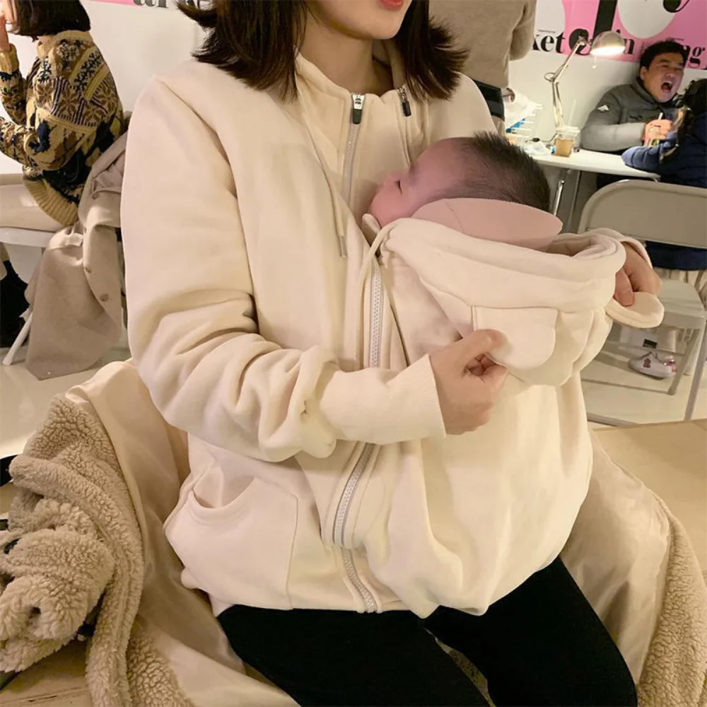 Parent-child One-piece Baby Baby Mother Breastfeeding maternity Clothes Spring Autumn Newborn Outing Clothes Coat Sweater