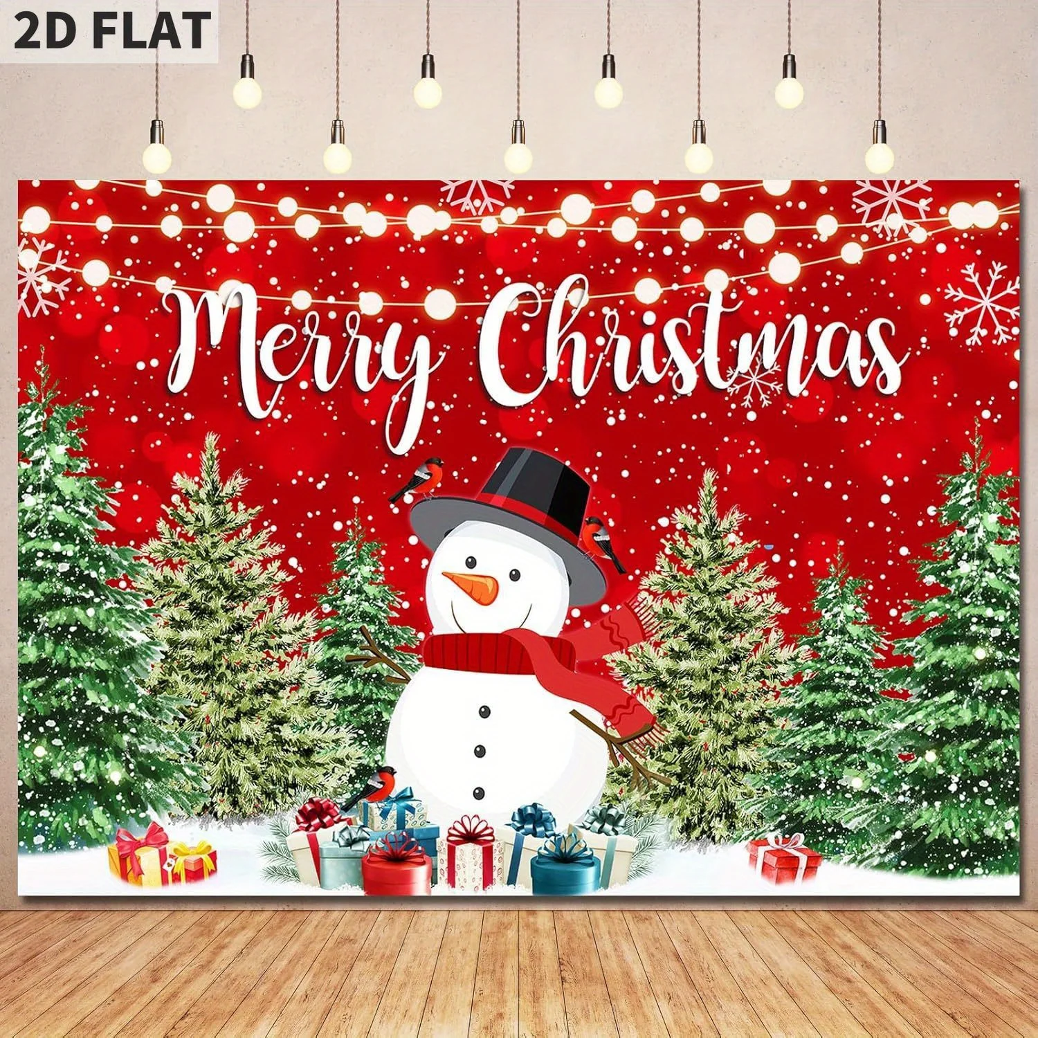 

Merry Christmas Backdrop Christmas, Winter Christmas Tree Snowman Photo Backdrops Red Xmas Snowflakes Photography Background