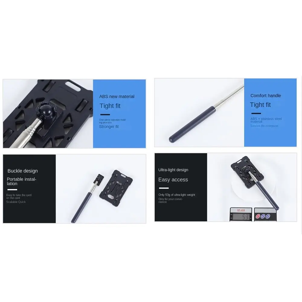 20-60cm Car Toll Card Stick Contactless Adjustable Parking Toll Paying Rod Stickable Touch N Go Stick Telescopic Rod
