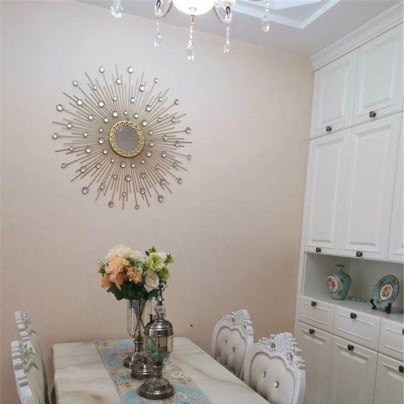 

European Wall Decoration Wrought Iron Wall Hangings Minimalist Modern Creative Home Three-dimensional Ins Shiny Wall