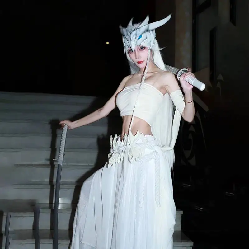 جديد يون تأثيري حلي قناع أنيمي LOL الأبيض موحدة ملحق هالوين عيد الميلاد كرنفال مجموعة كاملة #3