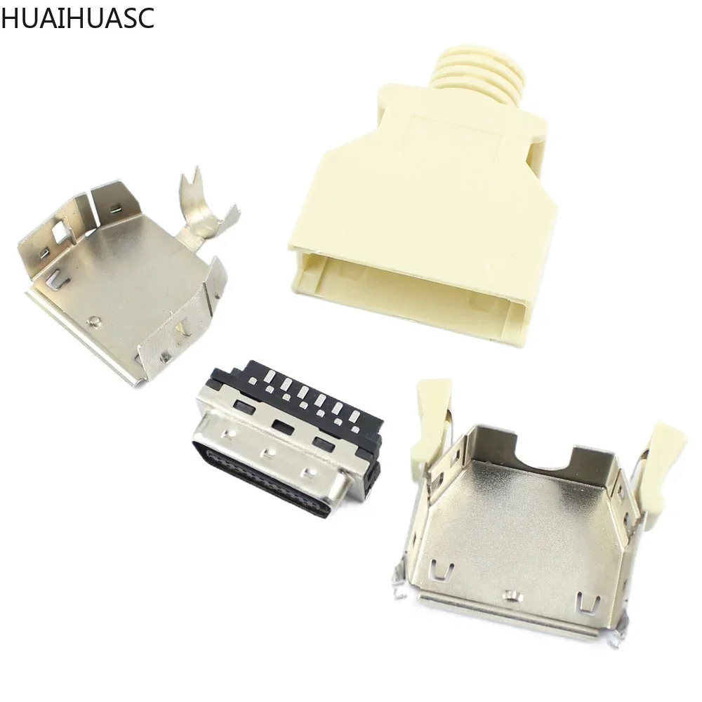 5pcs SCSI 26 Pin MDR Male CN Solder Plug Connector Shell Kit shield For Cable Assembly