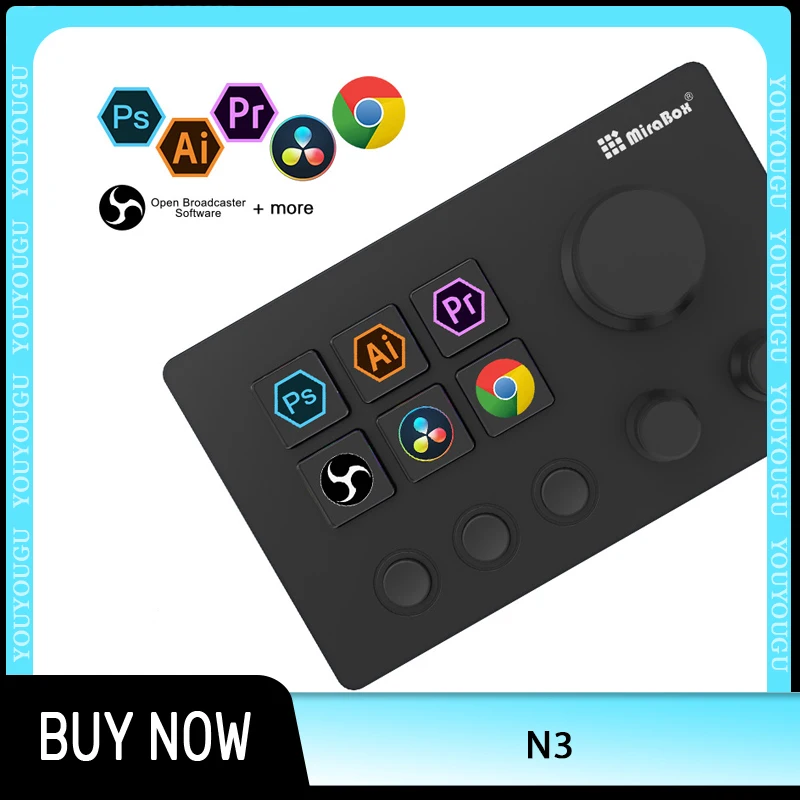 

Мини-клавиатура Mirabox N3 Streamdeck для программирования макросов с ручкой, визуальный экран, визуальное подсветка по индивидуальному заказу, подходит для офисного подарка