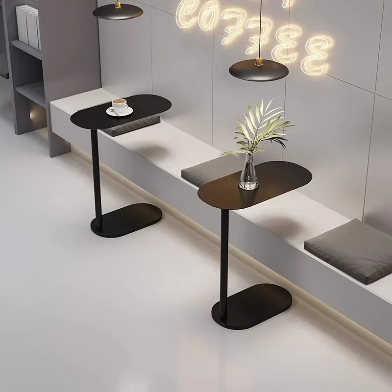 Modern simple wrought iron sofa side few bedrooms study removable small coffee table restaurant milk tea shop single table