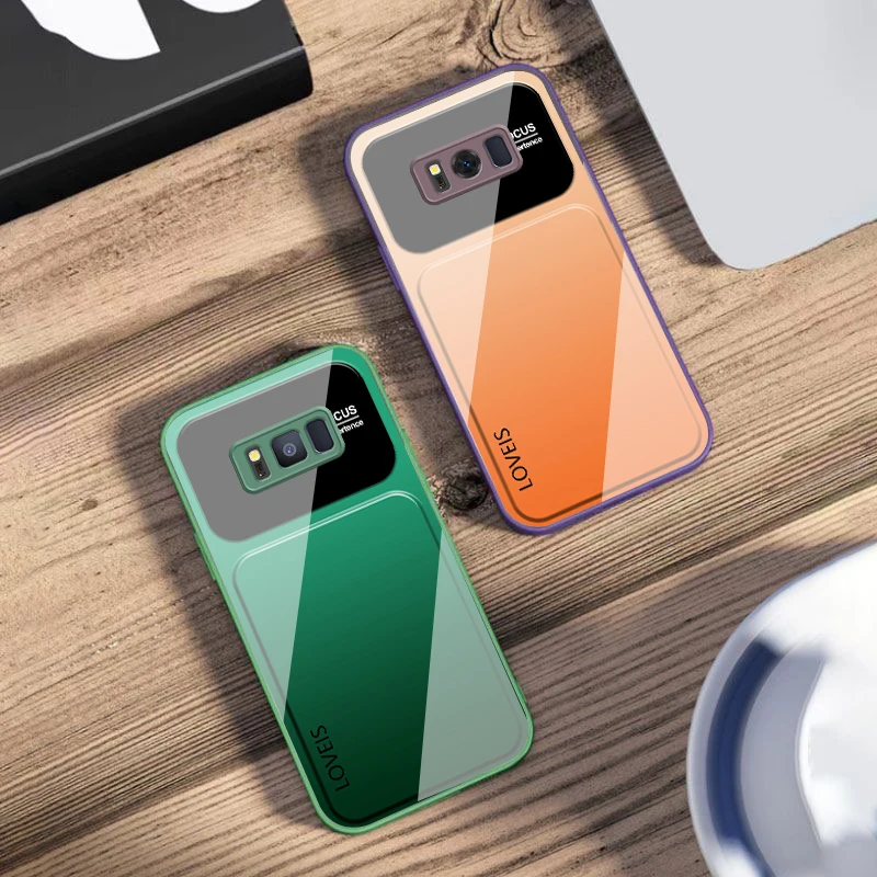 

Purple blue combination For Samsung S25 S25 Edge S25Ultra S8 9 S10 20 U ltra S21 Pro 22 Plus S23 FE S24 Ultra Glass Phone Case