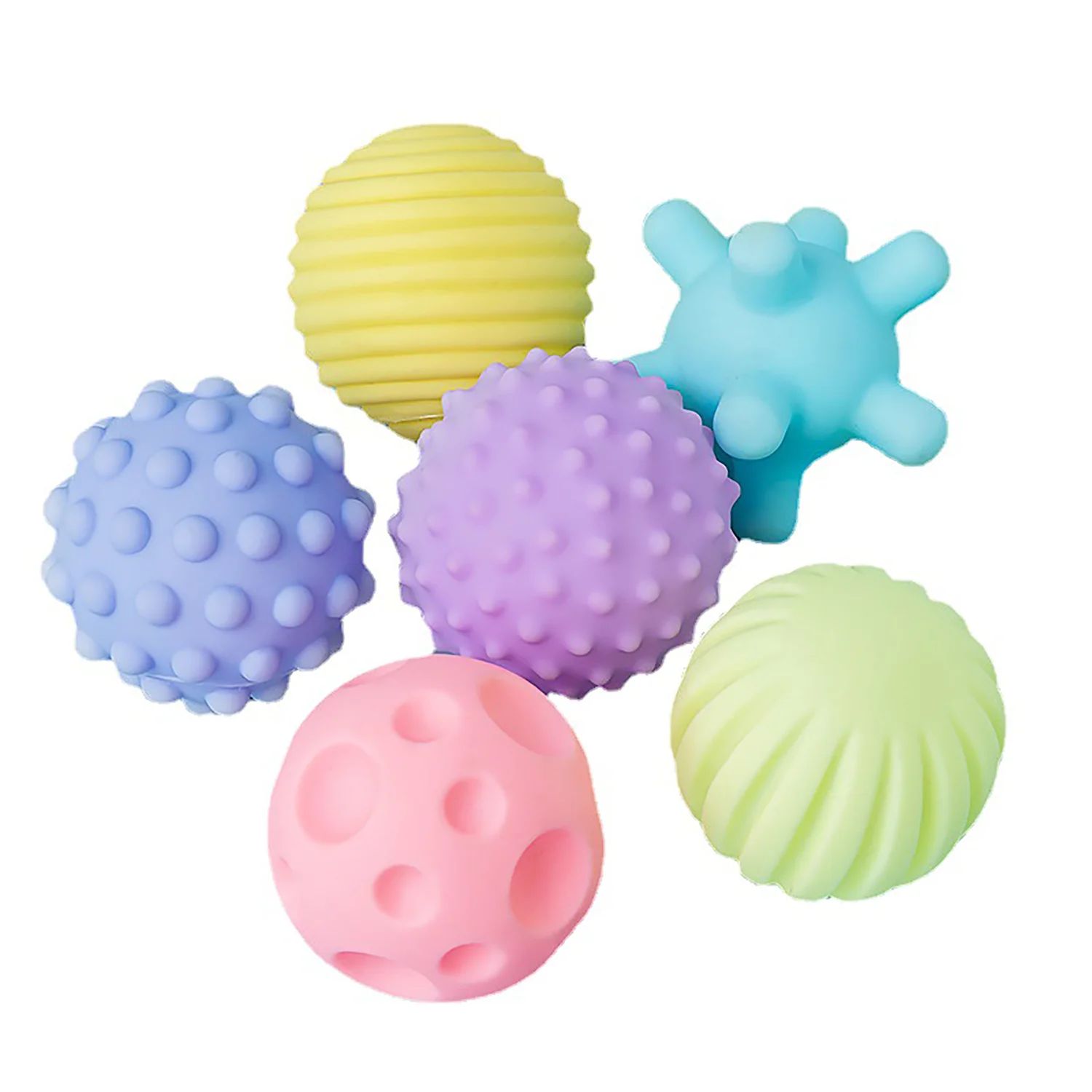 Baby toy soft rubber hand grab ball Manhattan tactile perception massage ball puzzle nibble cognitive ball